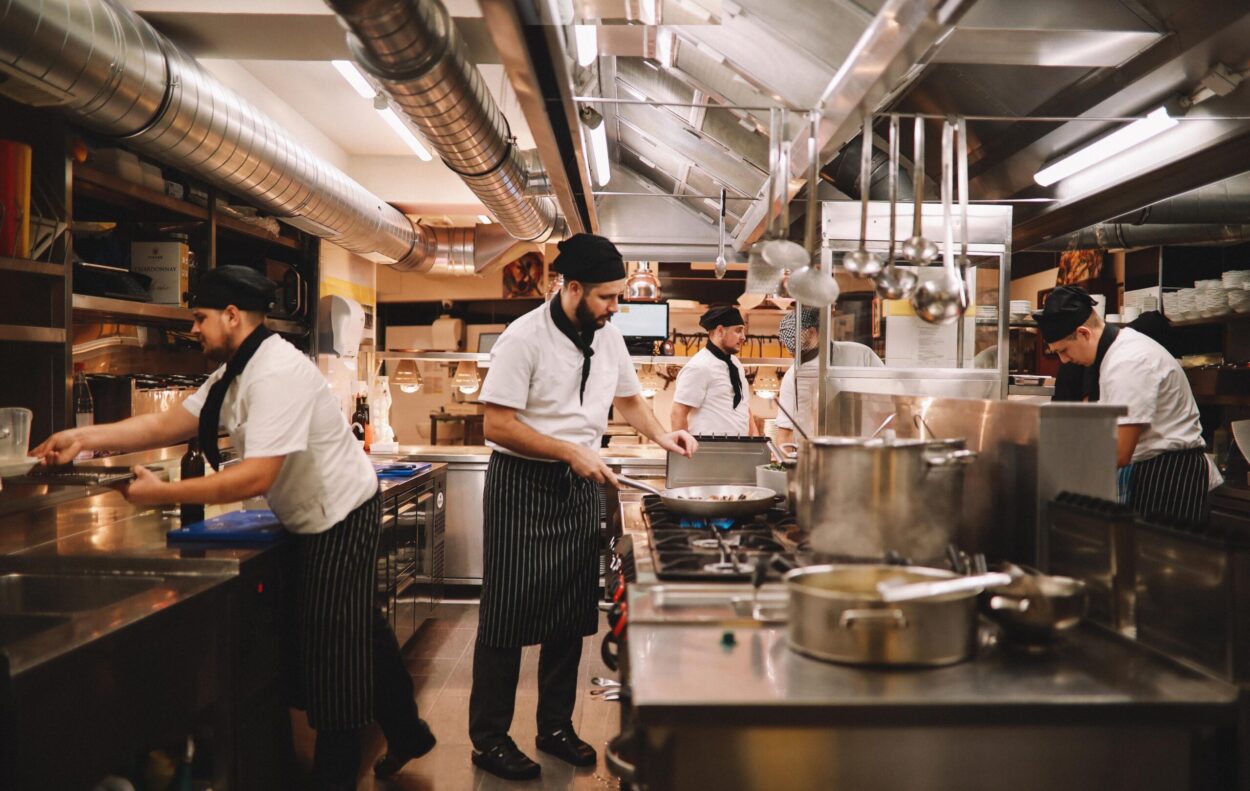 busy commercial kitchen